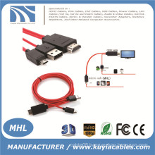 MHL Micro USB to HDMI TV AV Cable Adapter HDTV For SAMSUNG Galaxy S2